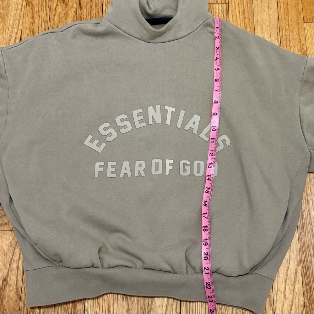 ✨ ESSENTIALS ✨ Fear Of God Beige Hoodie With Pockets Size Small Unisex - Picture 4 of 6